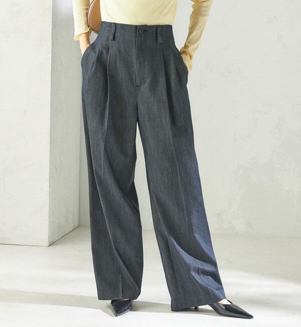 SHIPS for women「《予約》〈手洗い可能〉ヴィンテージ ライク デニム タック パンツ」|その他|