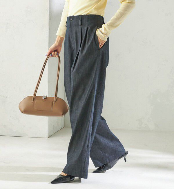 SHIPS for women「《予約》〈手洗い可能〉ヴィンテージ ライク デニム タック パンツ」|その他|