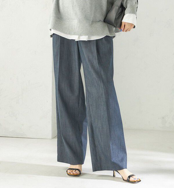 SHIPS for women「《予約》〈手洗い可能〉ヴィンテージ ライク デニム タック パンツ」|その他|