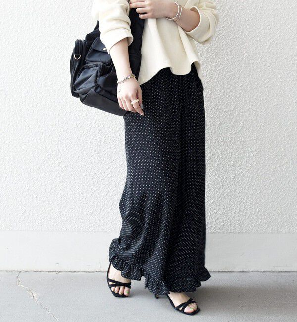 SHIPS any「《予約》SHIPS any:〈洗濯機可能〉ドット フリル ワイド イージー パンツ」|その他|