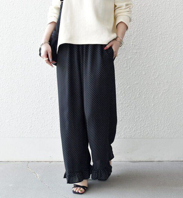 SHIPS any「《予約》SHIPS any:〈洗濯機可能〉ドット フリル ワイド イージー パンツ」|その他|