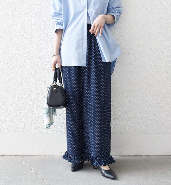 SHIPS any「《予約》SHIPS any:〈洗濯機可能〉ドット フリル ワイド イージー パンツ」|その他|