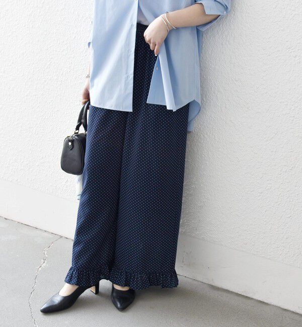 SHIPS any「《予約》SHIPS any:〈洗濯機可能〉ドット フリル ワイド イージー パンツ」|その他|