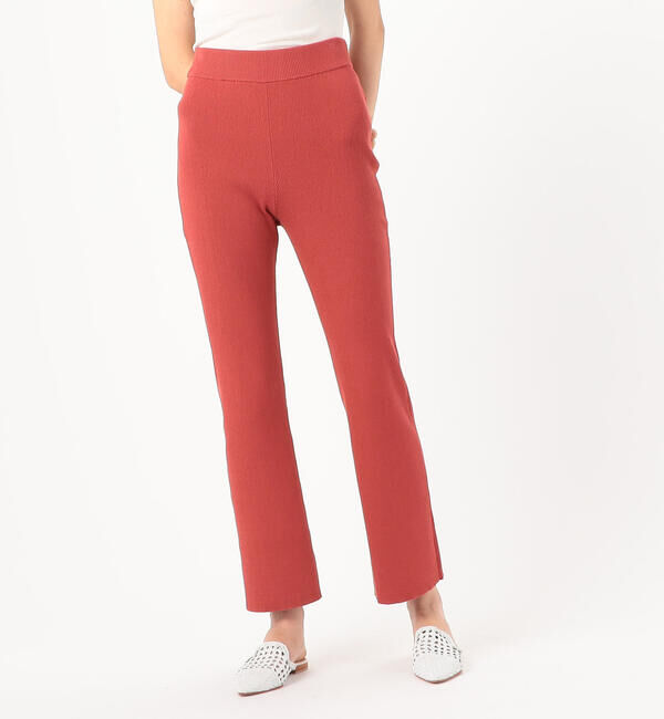 Ballsey「コットンストレッチリブ セミフレアパンツ」|その他|35 レッド