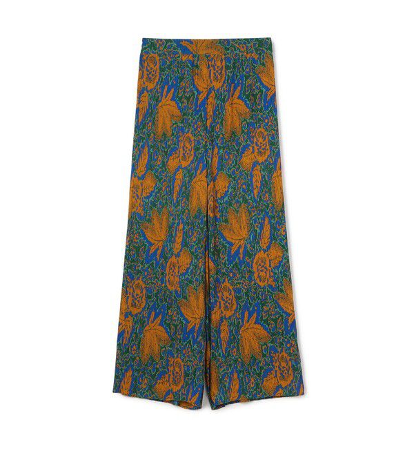 SOULEIADO「ポリエステルプリント プリーツパンツ」|その他|52 ライトグリーン系