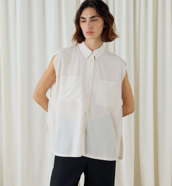 DES PRES「ジャージーライクジョーゼット パイピングブラウス」|シャツ・ブラウス|