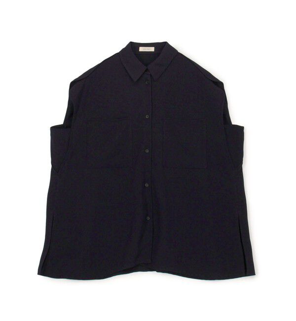 DES PRES「ジャージーライクジョーゼット パイピングブラウス」|シャツ・ブラウス|69 ネイビー