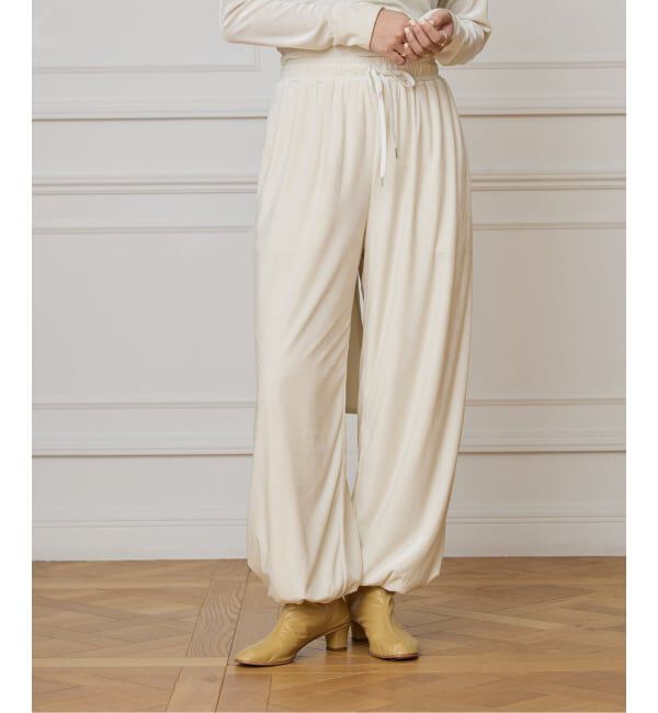 IENA LA BOUCLE「IENA LA BOUCLE トリアセベロアイージーパンツ」|その他|ホワイト