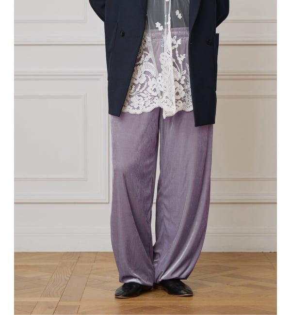 IENA LA BOUCLE「IENA LA BOUCLE トリアセベロアイージーパンツ」|その他|パープル E