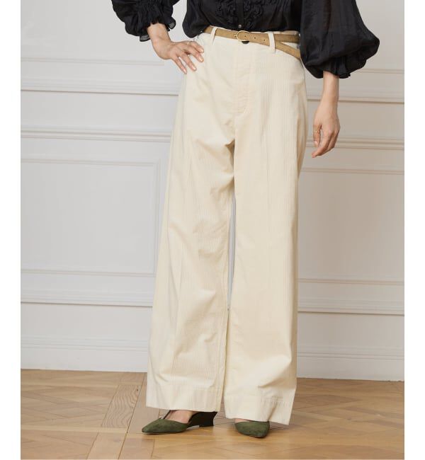 IENA LA BOUCLE「IENA LA BOUCLE オーガニックコットンコーデュロイパンツ」|その他|ホワイト