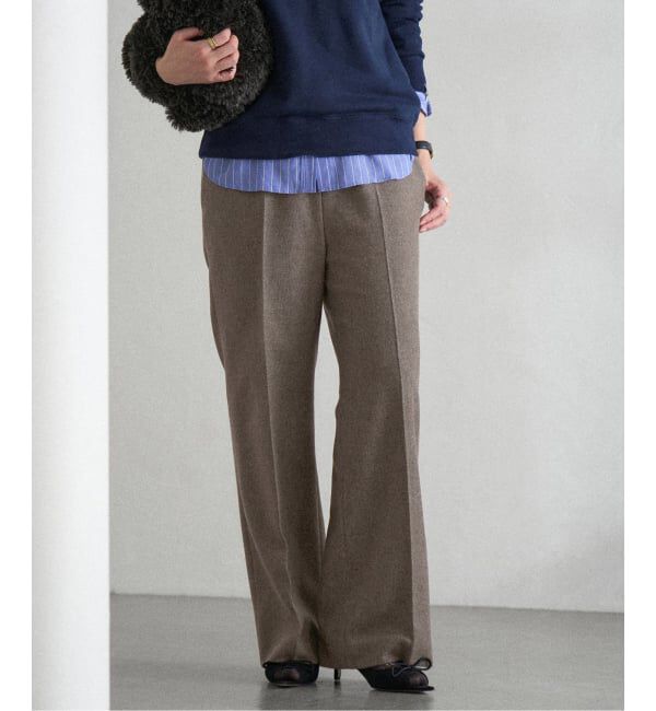 IENA「《追加》ウォッシャブル ツイードイージースラックス」|その他|グレーA