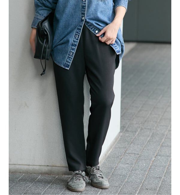 JOURNAL STANDARD「ウールライクストレッチイージーテーパードパンツ」|その他|ブラック
