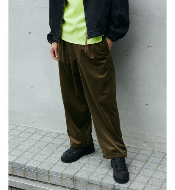 JOURNAL STANDARD「トリコット ベロア フェード オーバー パンツ」|その他|カーキ