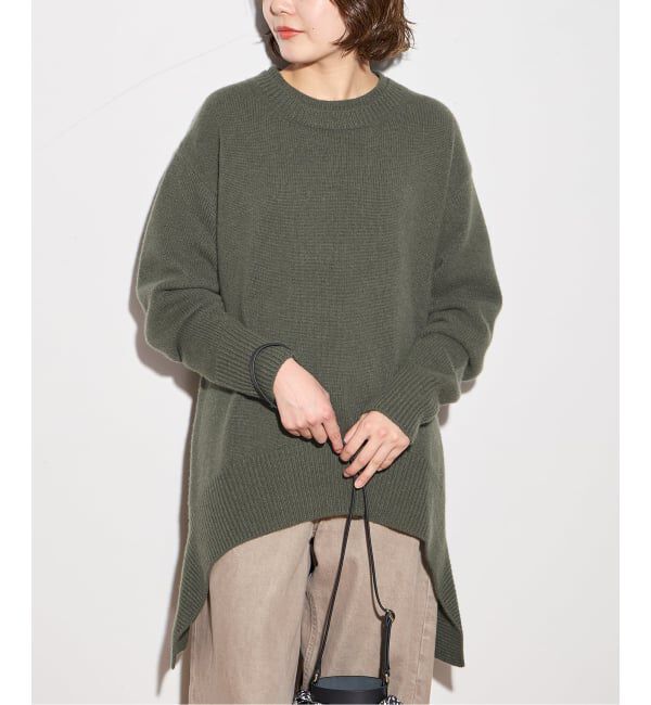 journal standard L'essage「【R2W/アールツーダブリュー】NICOLAS ROUND KN：ニット」|ニット・セーター|カーキ
