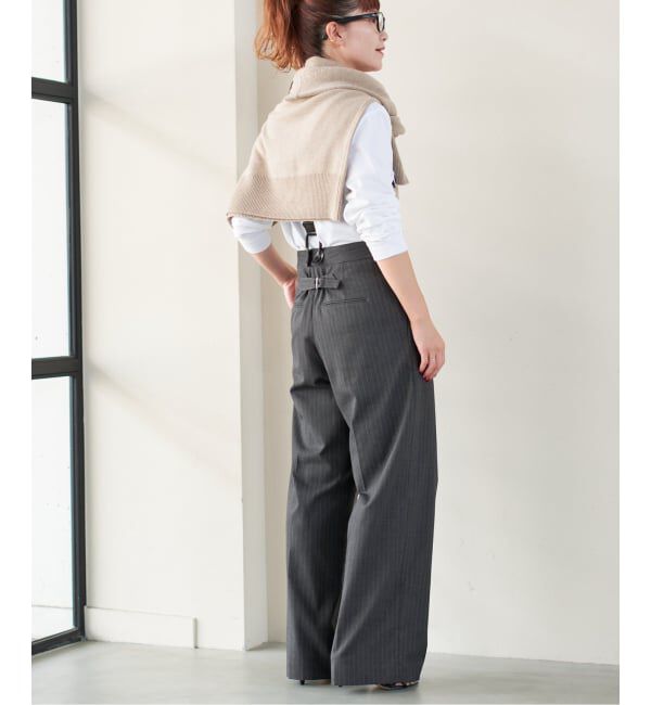 Spick and Span「サスペンダー付きワイドストレートパンツ」|その他|グレー
