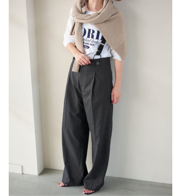 Spick and Span「サスペンダー付きワイドストレートパンツ」|その他|