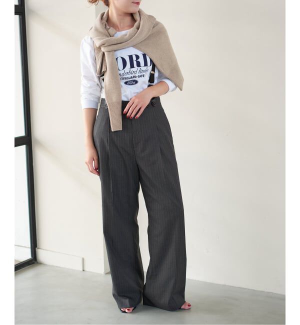 Spick and Span「サスペンダー付きワイドストレートパンツ」|その他|