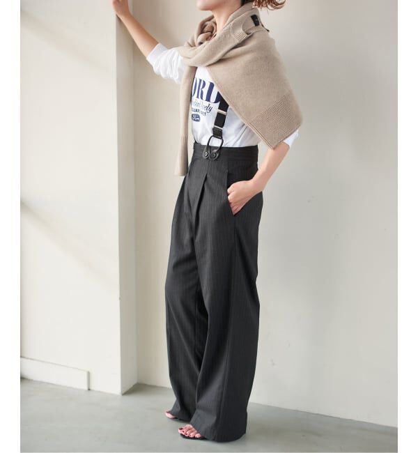 Spick and Span「サスペンダー付きワイドストレートパンツ」|その他|