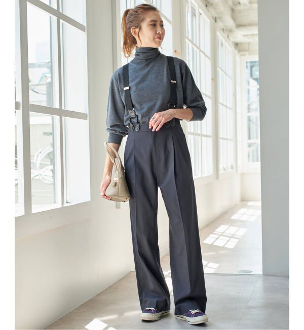 Spick and Span「サスペンダー付きワイドストレートパンツ」|その他|