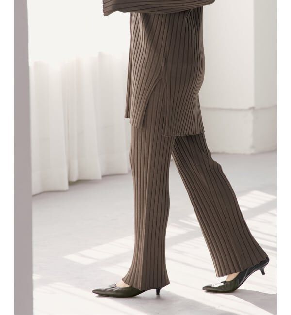 NOBLE「《セットアップ対応》RY/PL ワイドリブ パンツ」|その他|カーキ