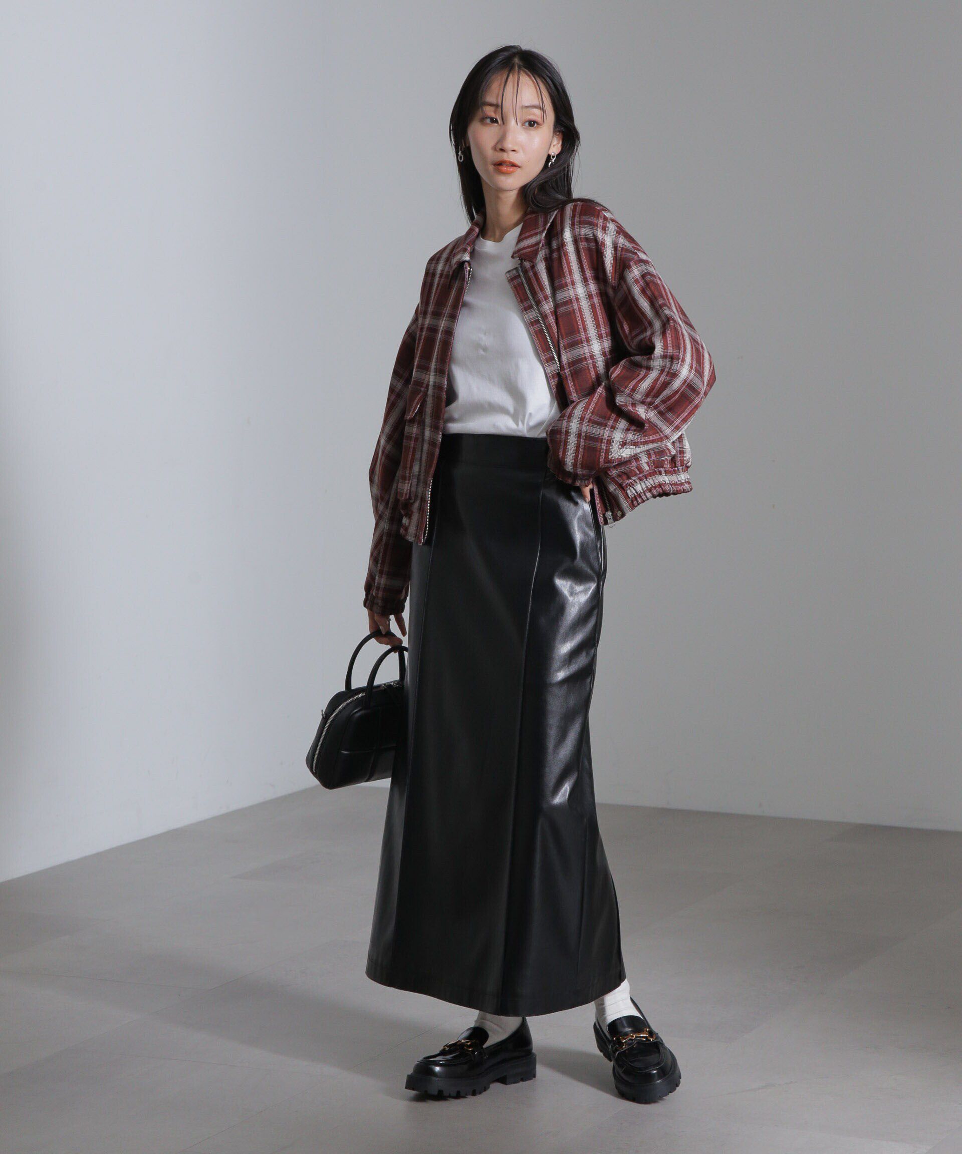 nano･universe「チェックショートブルゾン」|ブルゾン・スタジャン|