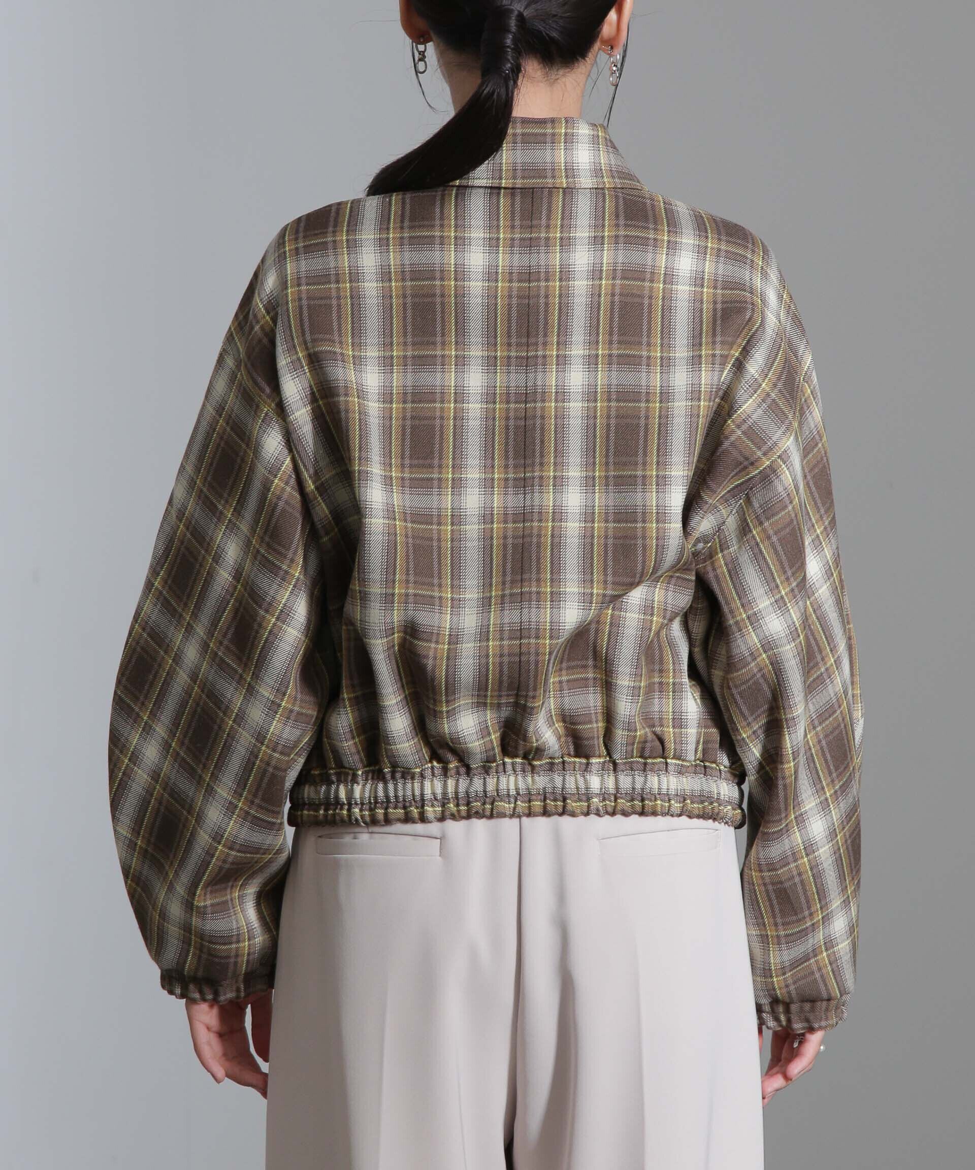 nano･universe「チェックショートブルゾン」|ブルゾン・スタジャン|