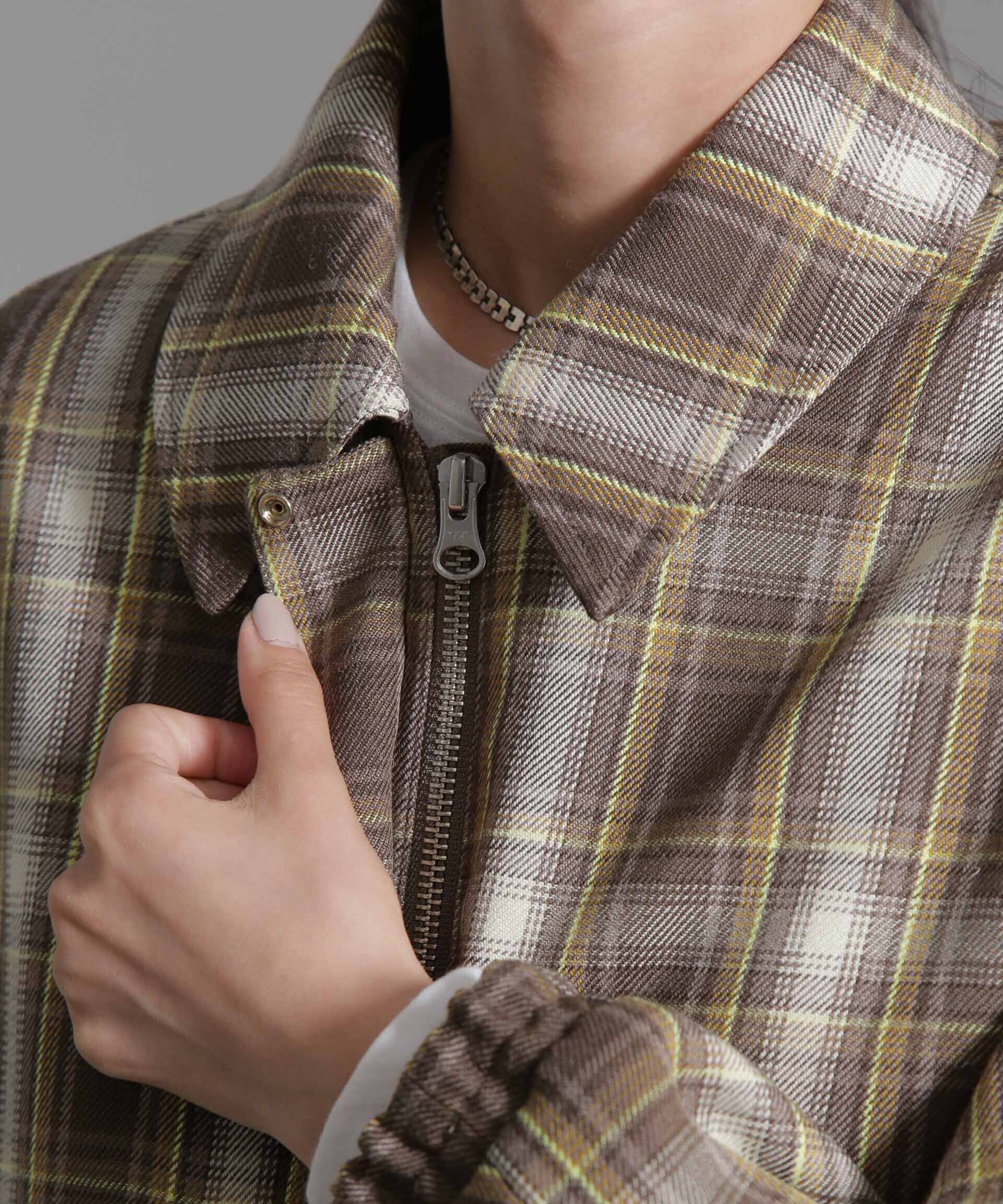 nano･universe「チェックショートブルゾン」|ブルゾン・スタジャン|