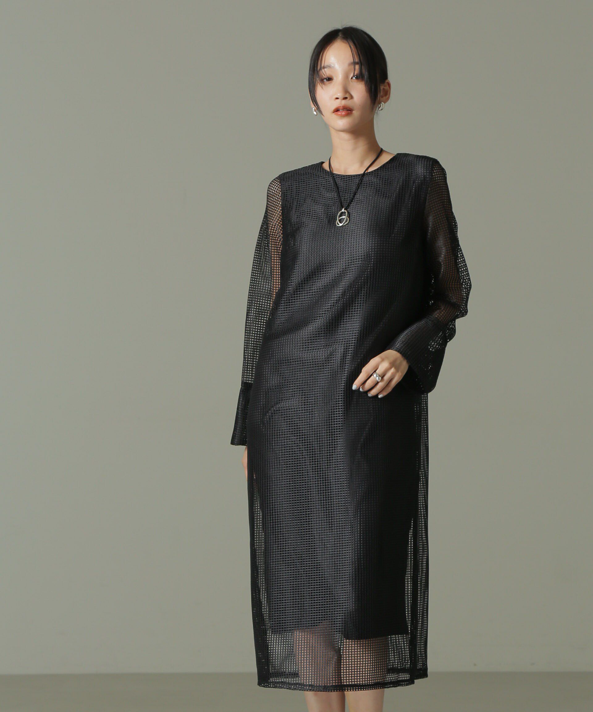 nano･universe「スクエアレースワンピース」|ワンピース|ブラック