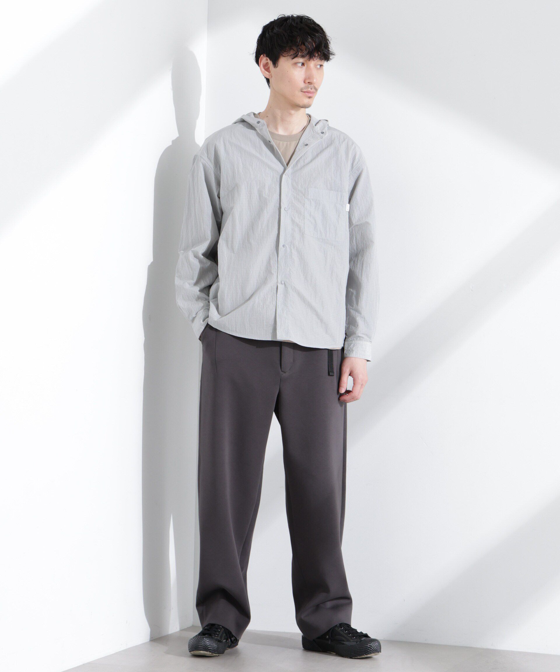 nano･universe「「NJ/CLUB」リップストップ撥水フードシャツ」|シャツ・ブラウス|