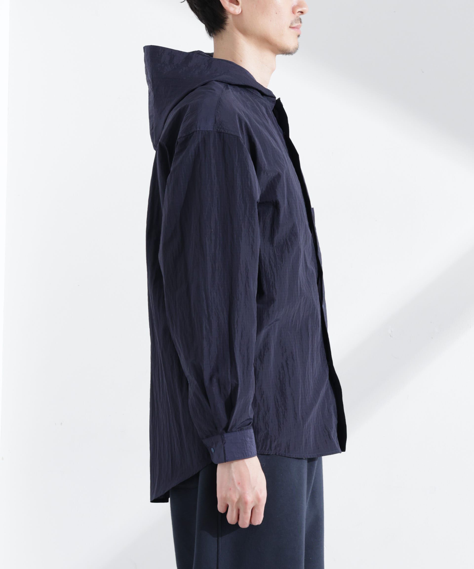 nano･universe「「NJ/CLUB」リップストップ撥水フードシャツ」|シャツ・ブラウス|