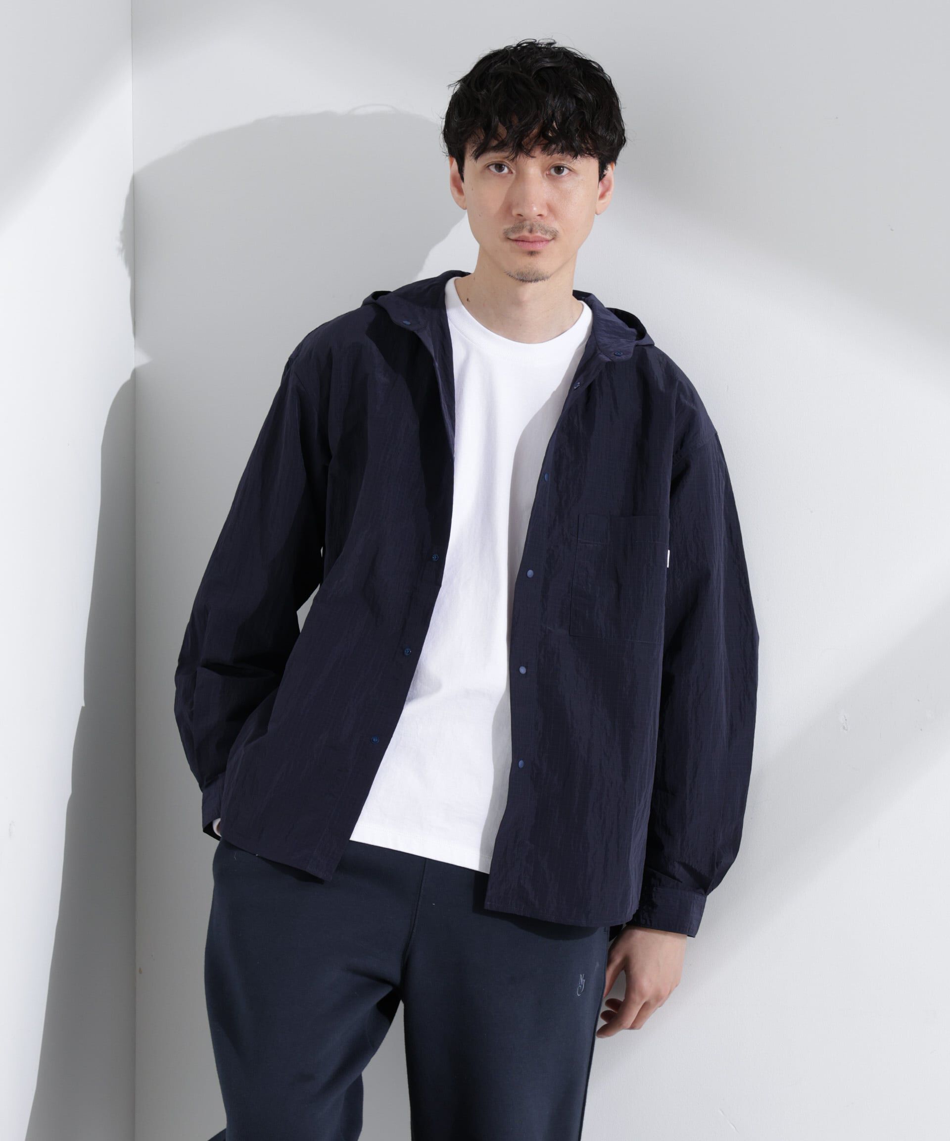 nano･universe「「NJ/CLUB」リップストップ撥水フードシャツ」|シャツ・ブラウス|