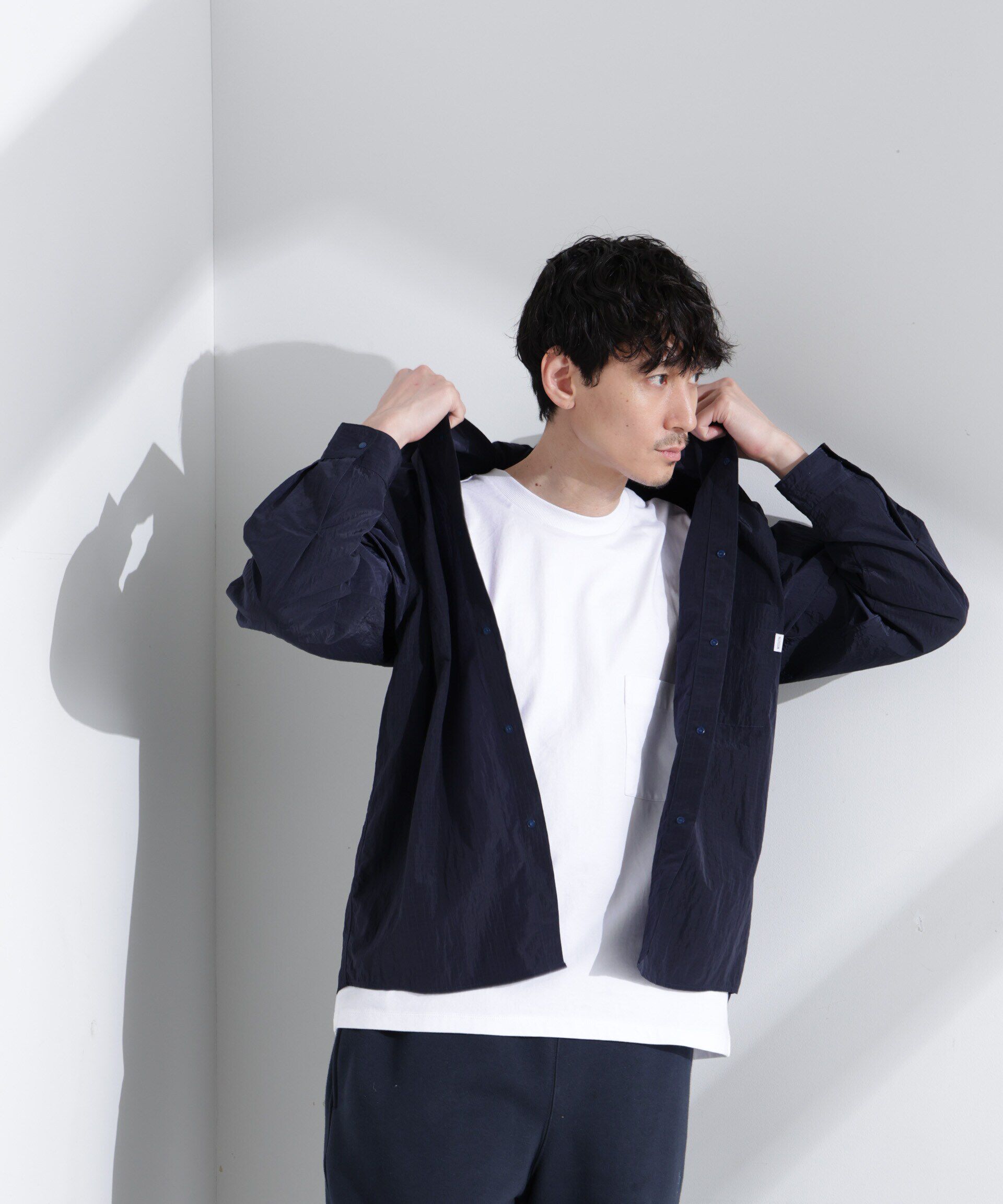 nano･universe「「NJ/CLUB」リップストップ撥水フードシャツ」|シャツ・ブラウス|