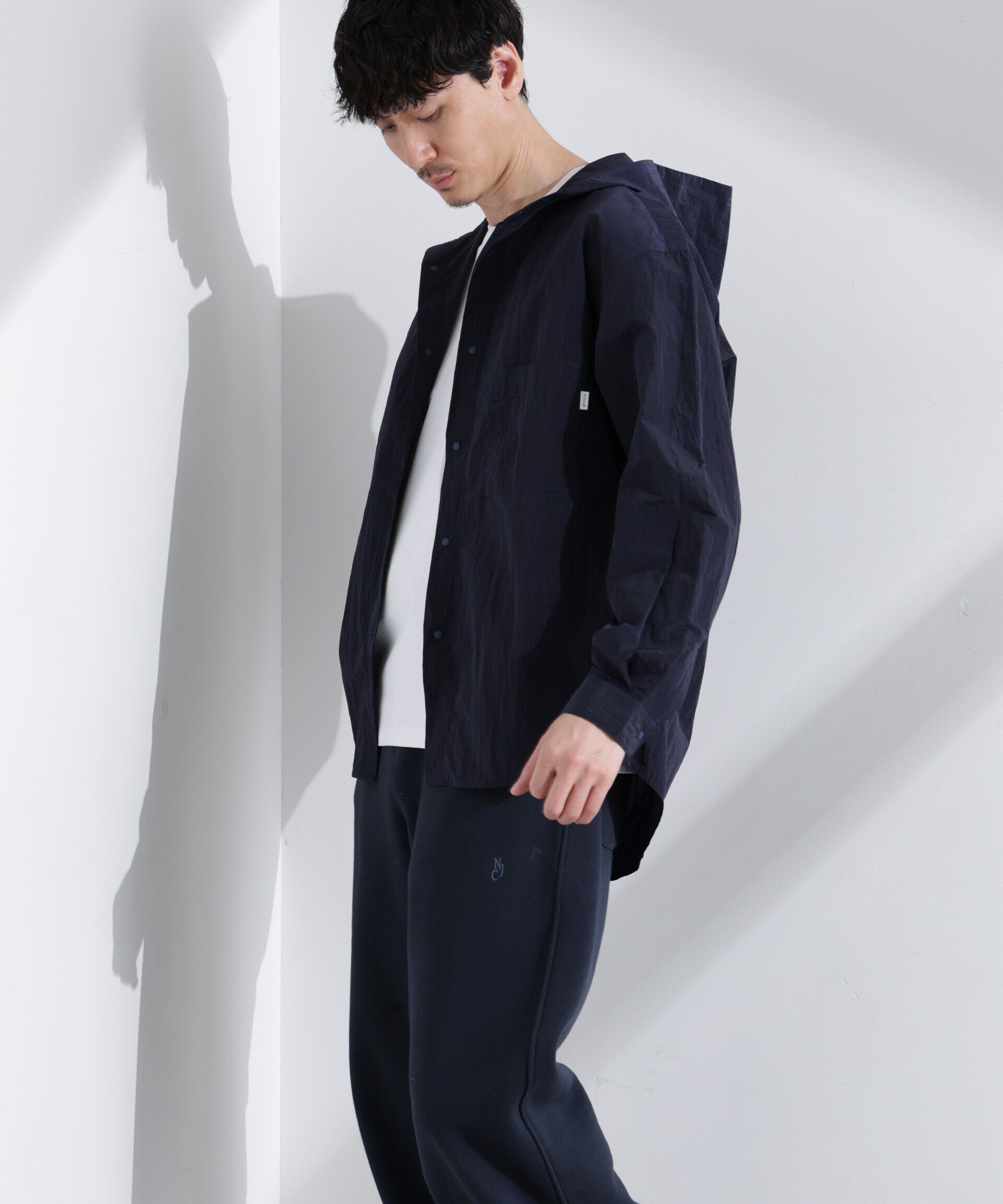 nano･universe「「NJ/CLUB」リップストップ撥水フードシャツ」|シャツ・ブラウス|