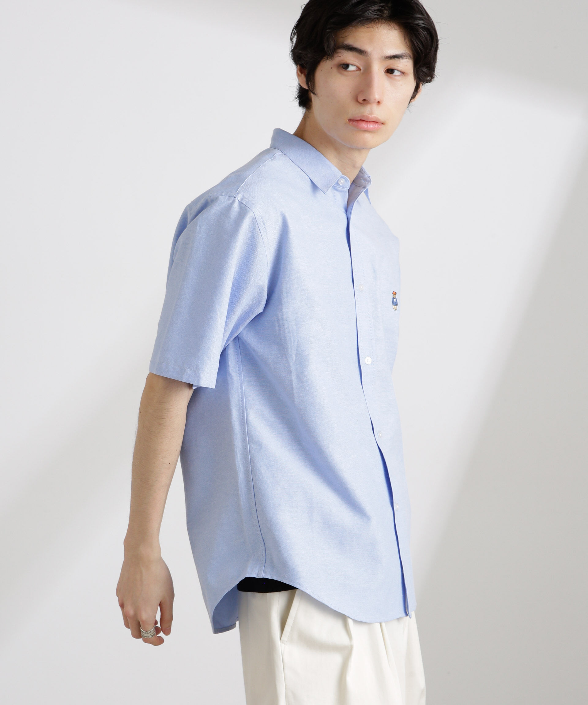 nano･universe「ナノベアワンポイントシャツ半袖」|シャツ・ブラウス|