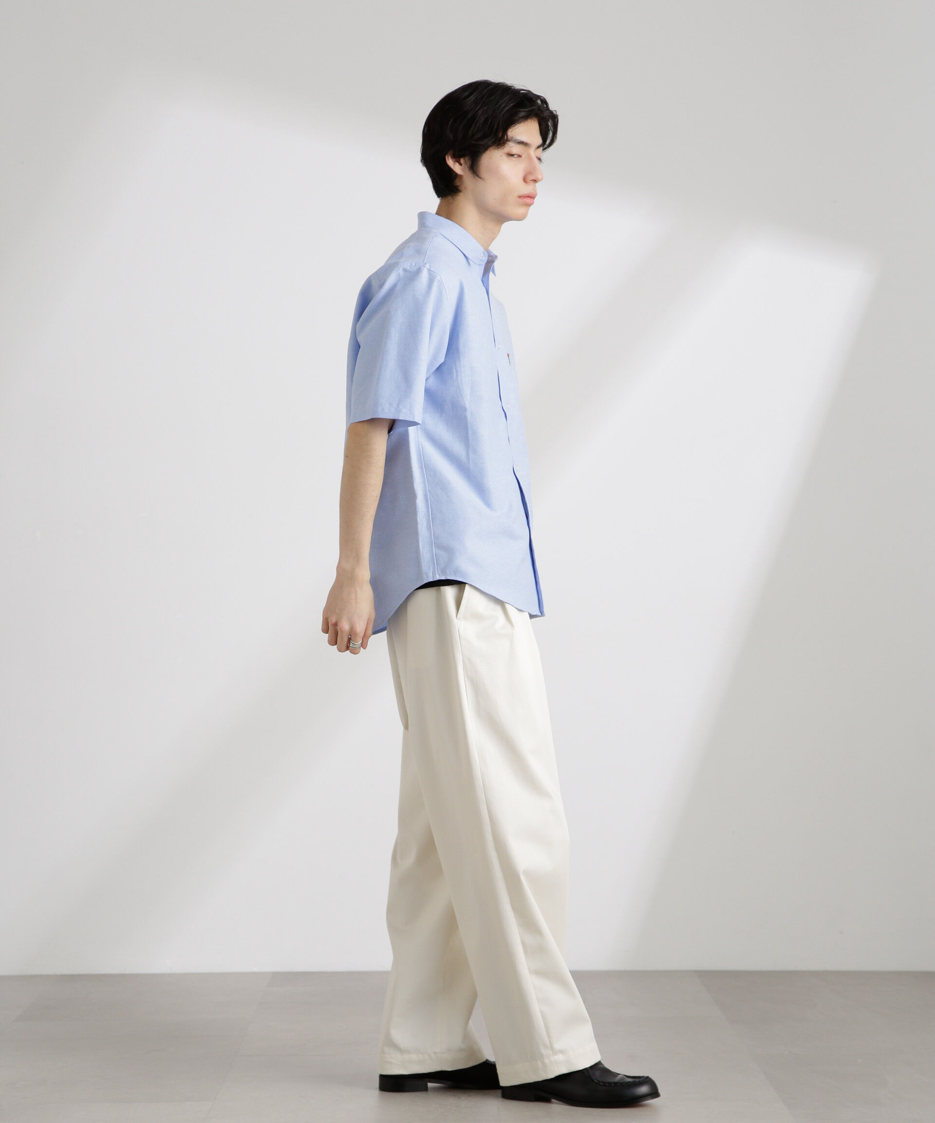 nano･universe「ナノベアワンポイントシャツ半袖」|シャツ・ブラウス|