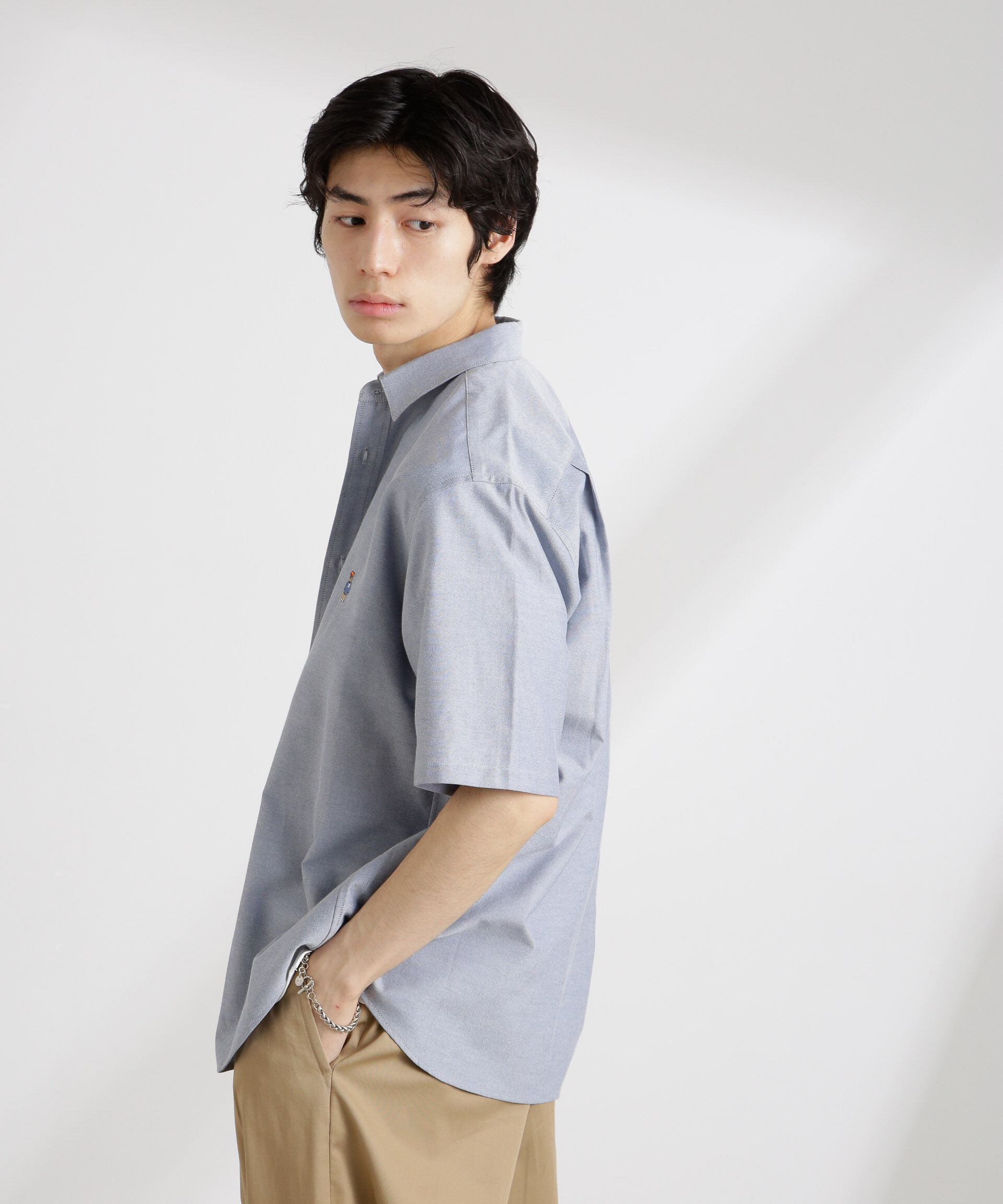 nano･universe「ナノベアワンポイントシャツ半袖」|シャツ・ブラウス|