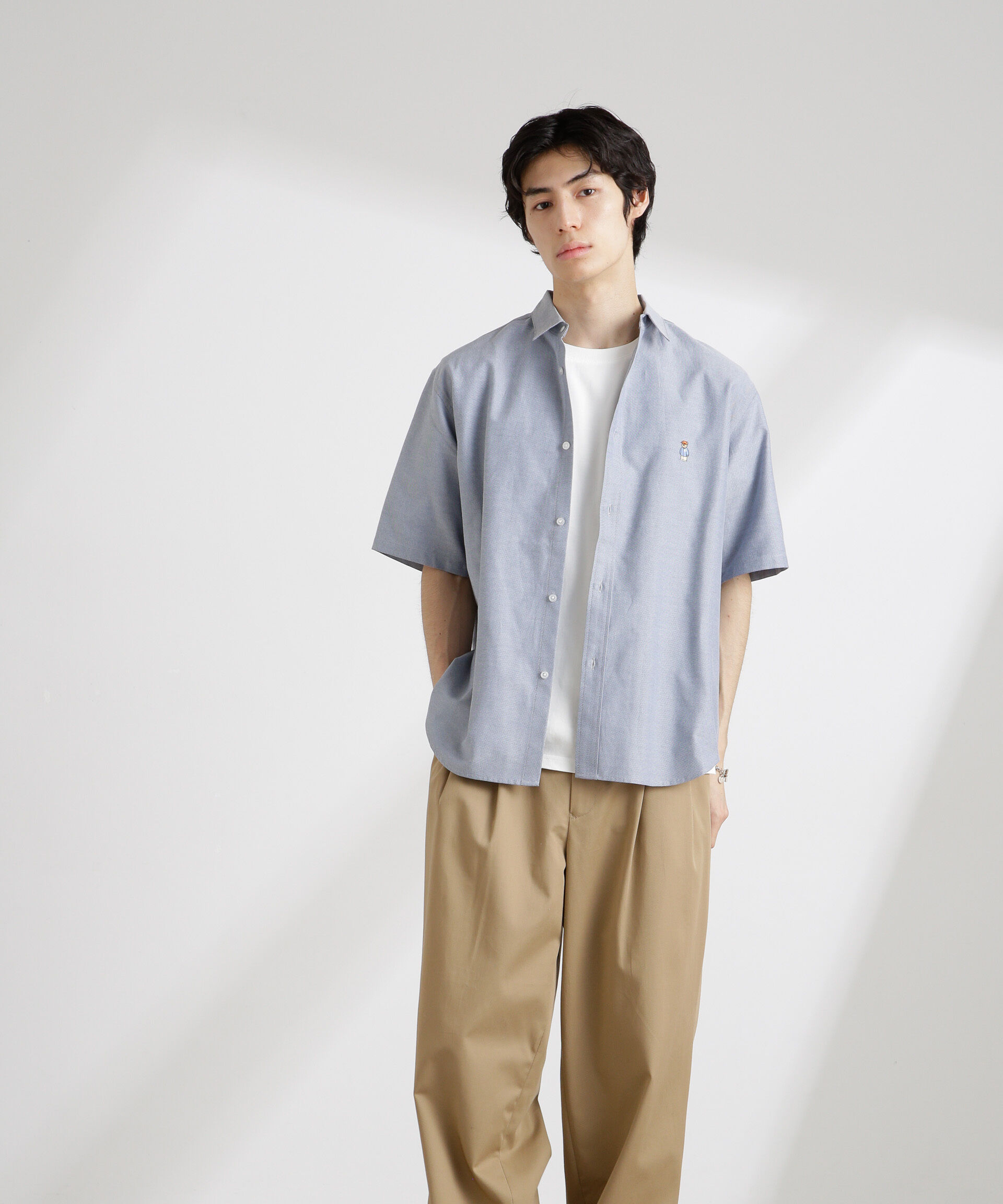 nano･universe「ナノベアワンポイントシャツ半袖」|シャツ・ブラウス|