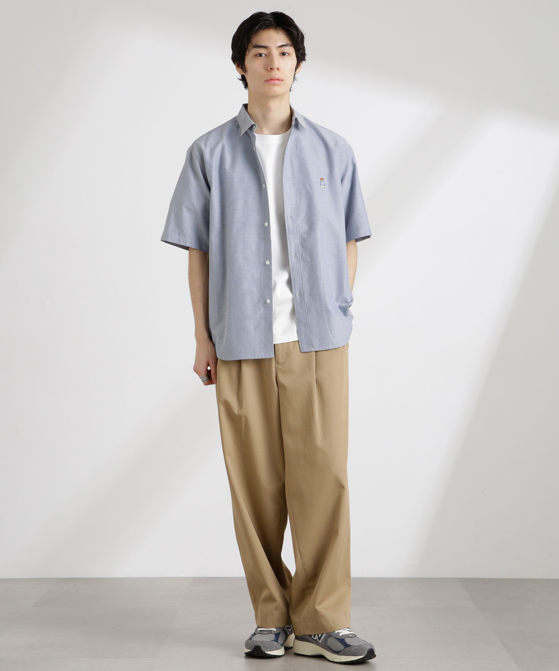 nano･universe「ナノベアワンポイントシャツ半袖」|シャツ・ブラウス|