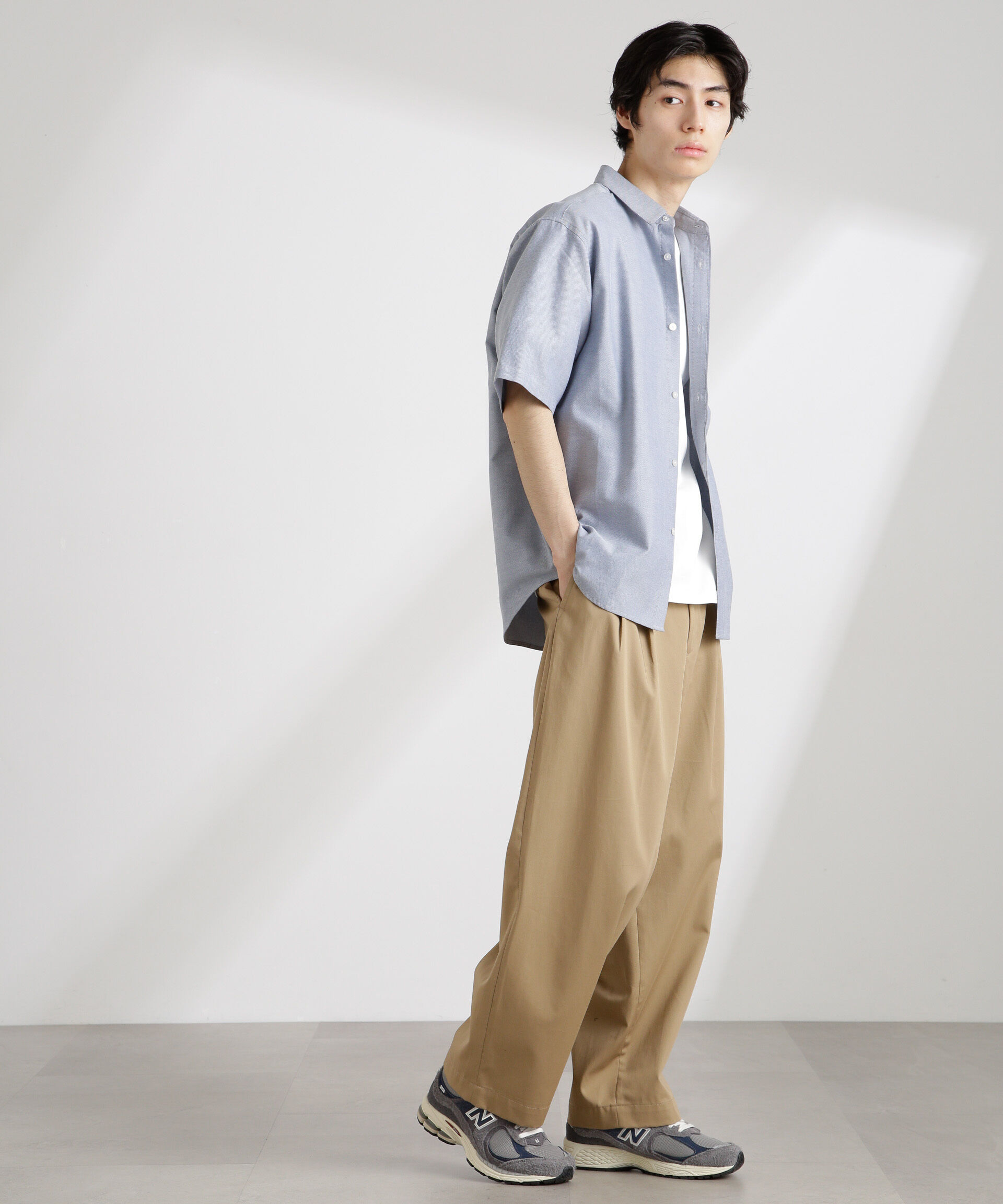 nano･universe「ナノベアワンポイントシャツ半袖」|シャツ・ブラウス|