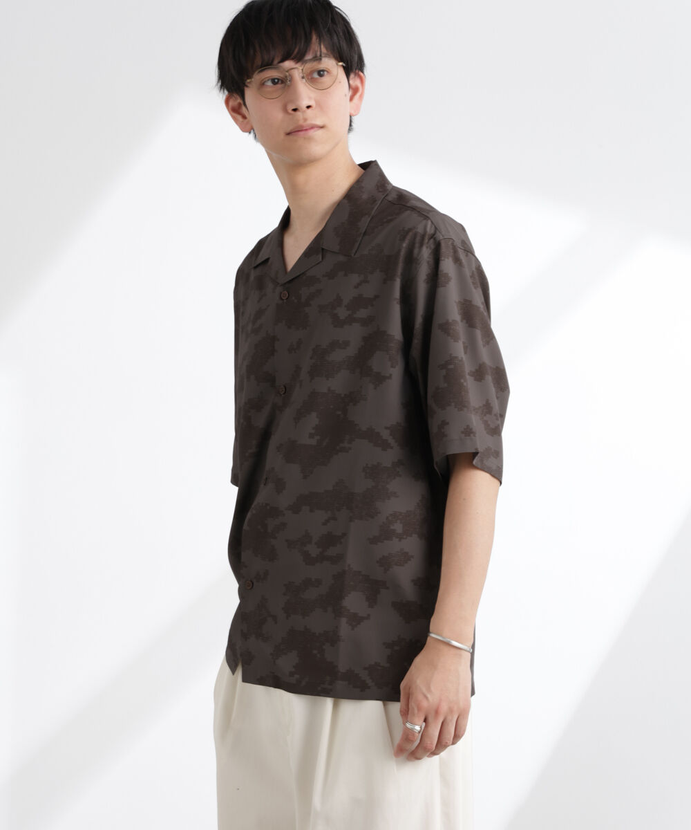 nano･universe「オリジナルパターン開襟シャツ 半袖」|シャツ・ブラウス|