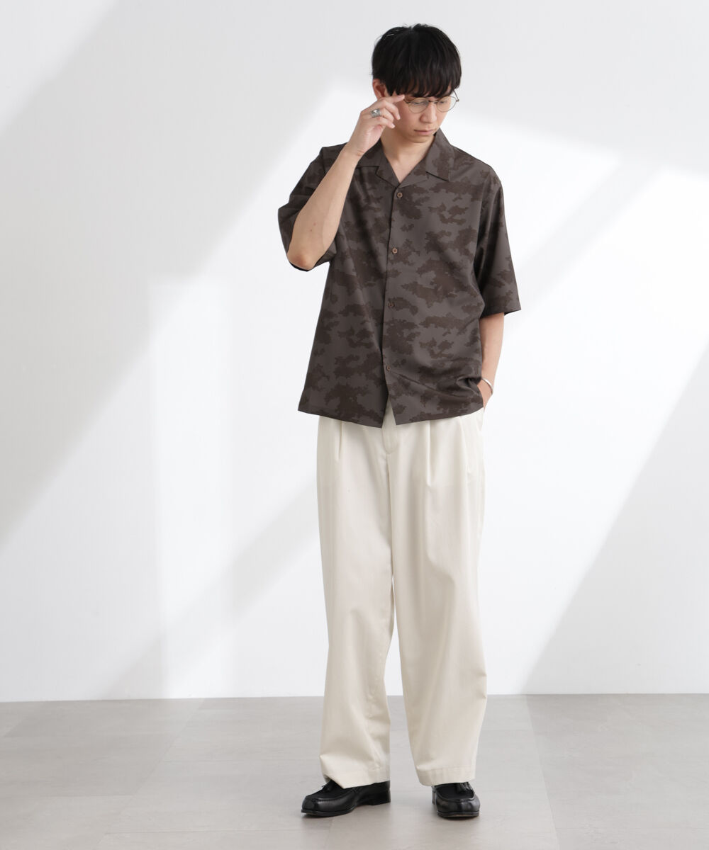 nano･universe「オリジナルパターン開襟シャツ 半袖」|シャツ・ブラウス|