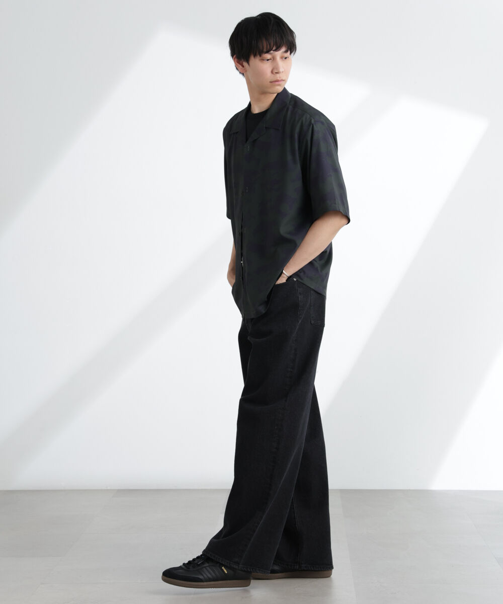 nano･universe「オリジナルパターン開襟シャツ 半袖」|シャツ・ブラウス|