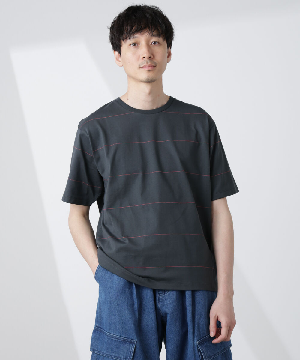 nano･universe「パネルボーダーTシャツ 半袖」|Tシャツ・カットソー|