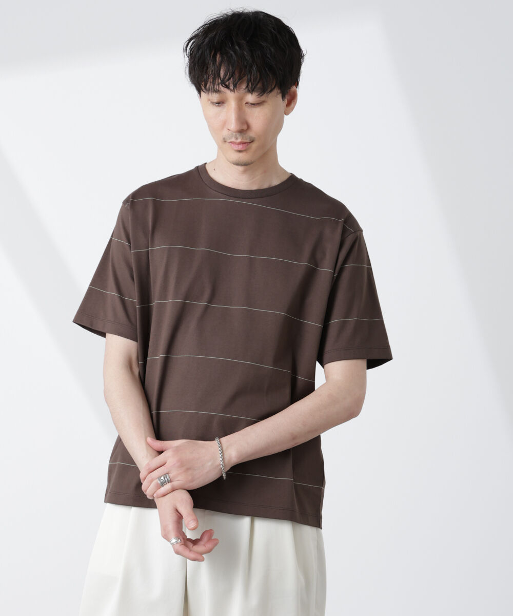 nano･universe「パネルボーダーTシャツ 半袖」|Tシャツ・カットソー|