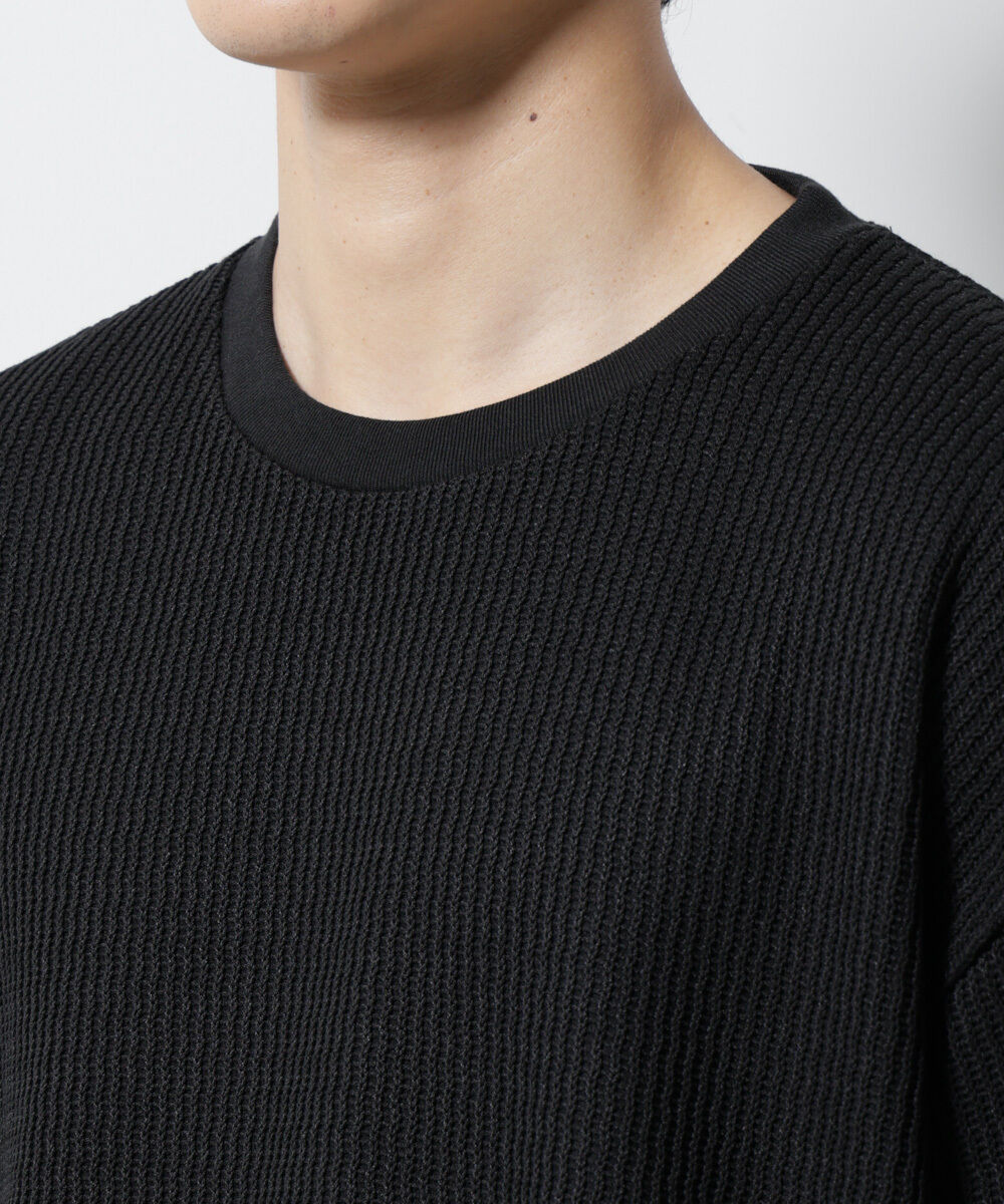 nano･universe「ジャガードニットソーTシャツ 半袖(セットアップ可)」|Tシャツ・カットソー|