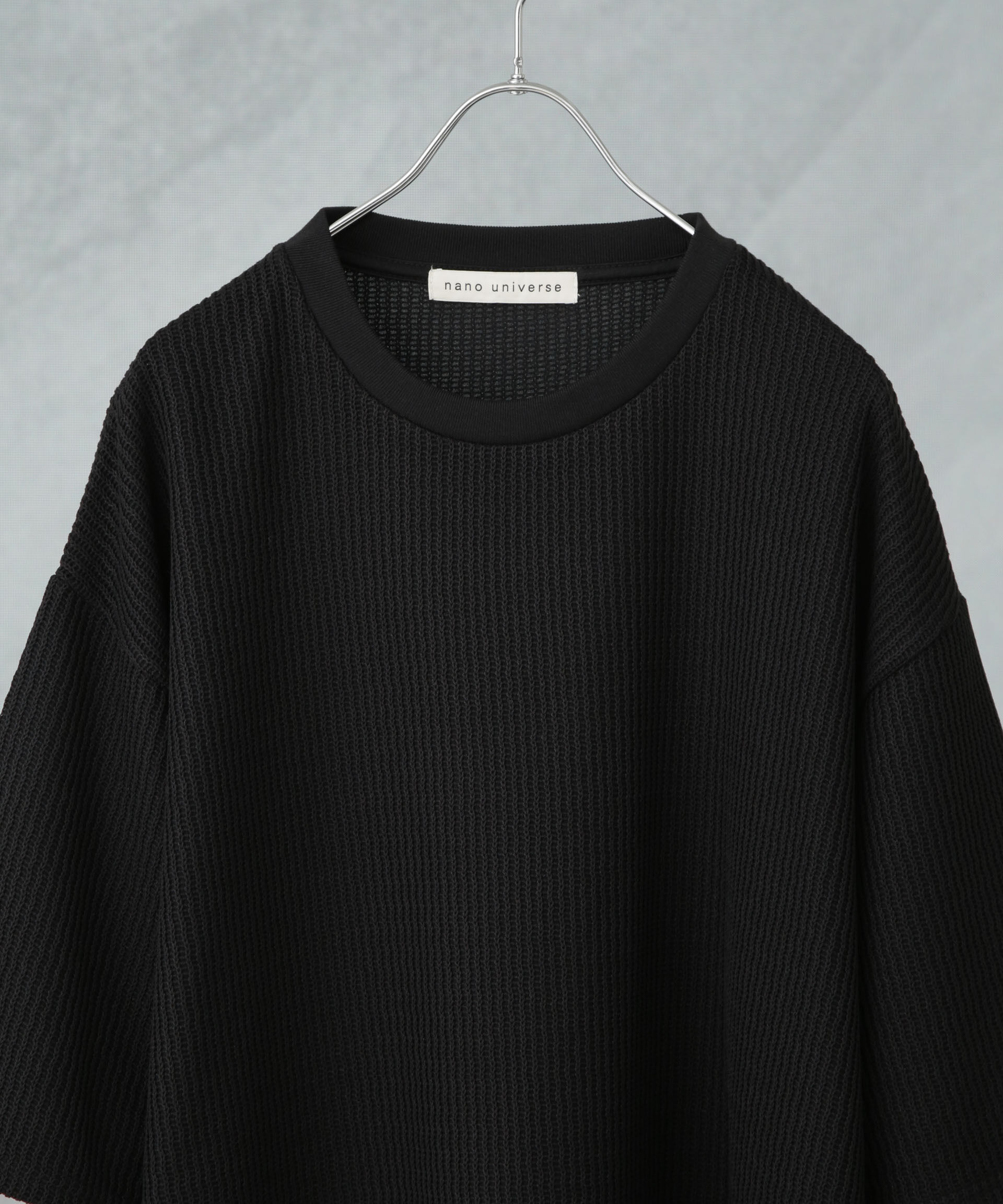 nano･universe「ジャガードニットソーTシャツ 半袖(セットアップ可)」|Tシャツ・カットソー|