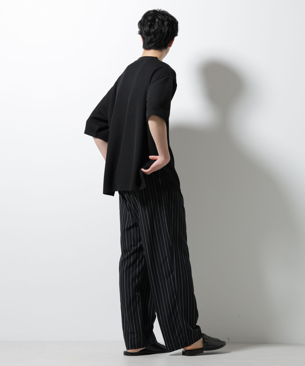 nano･universe「ジャガードニットソーTシャツ 半袖(セットアップ可)」|Tシャツ・カットソー|