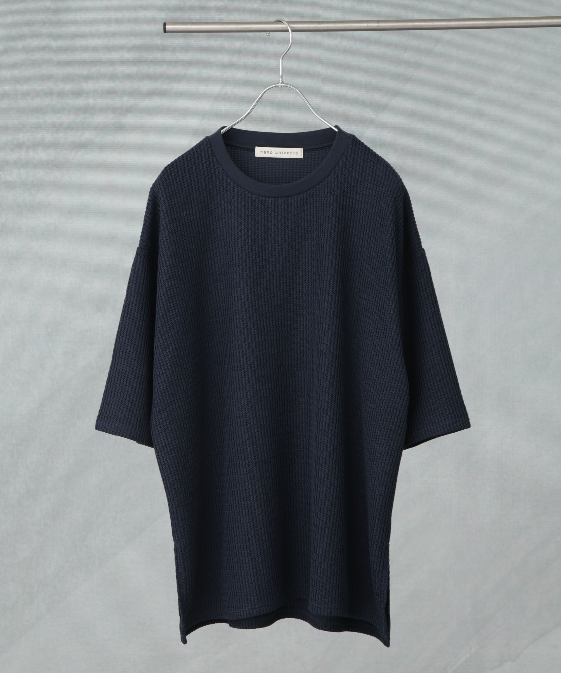 nano･universe「ジャガードニットソーTシャツ 半袖(セットアップ可)」|Tシャツ・カットソー|