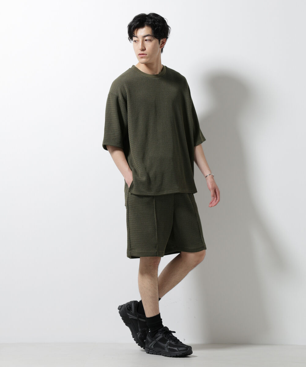 nano･universe「ジャガードニットソーTシャツ 半袖(セットアップ可)」|Tシャツ・カットソー|