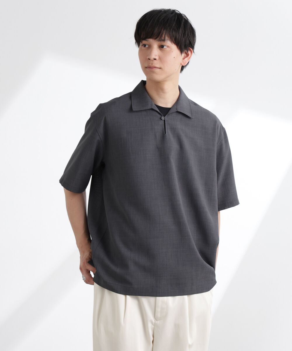  「ライトウェイトドライ スキッパーシャツ 半袖(セットアップ可)」|シャツ・ブラウス|